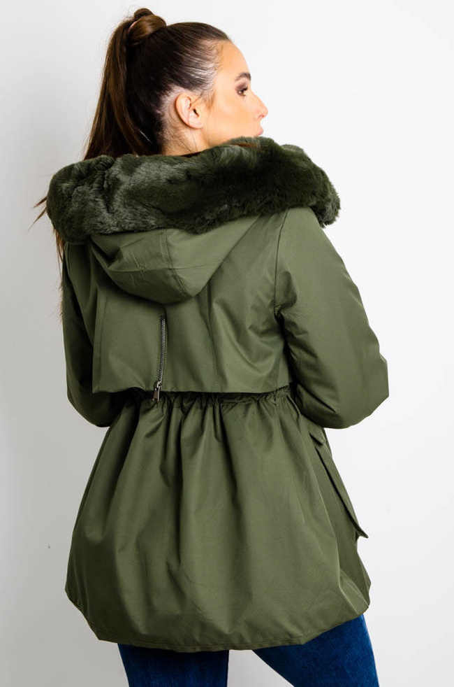 ZIELONA KURTKA PARKA Z OCIEPLENIEM