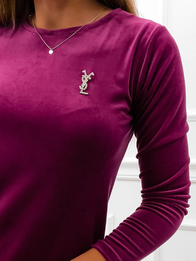 SUKIENKA WELUROWA Z FALBANKĄ- FIOLETOWA