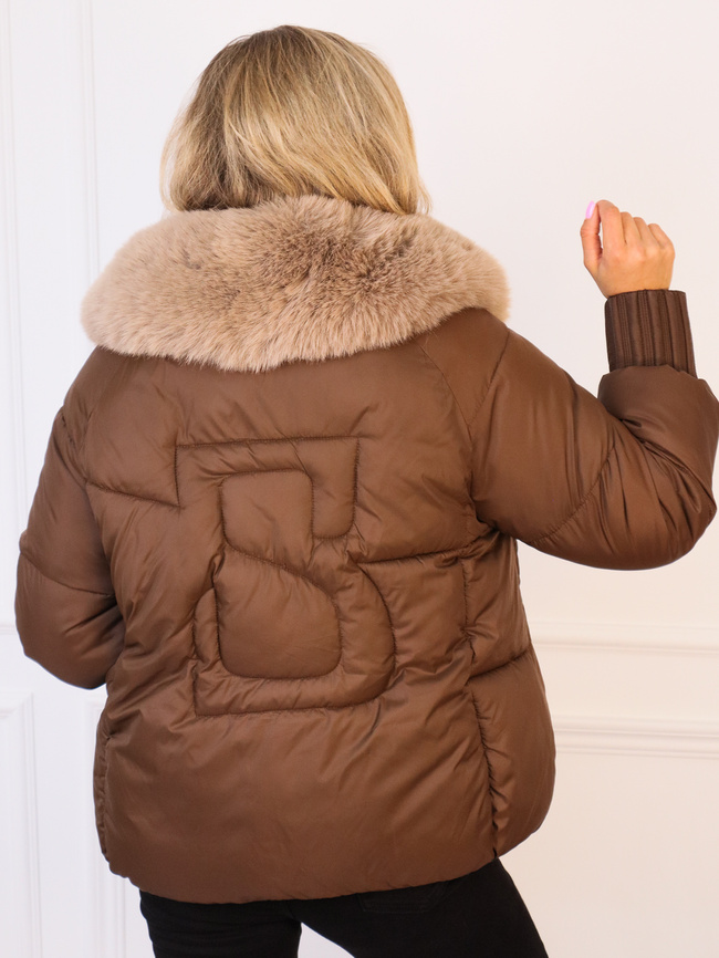 KURTKA ZIMOWA Z ODPINANYM FUTERKIEM- CZEKOLADOWA