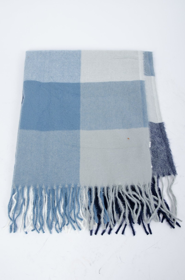 NIEBIESKO-GRANATOWY SZAL W KRATĘ 