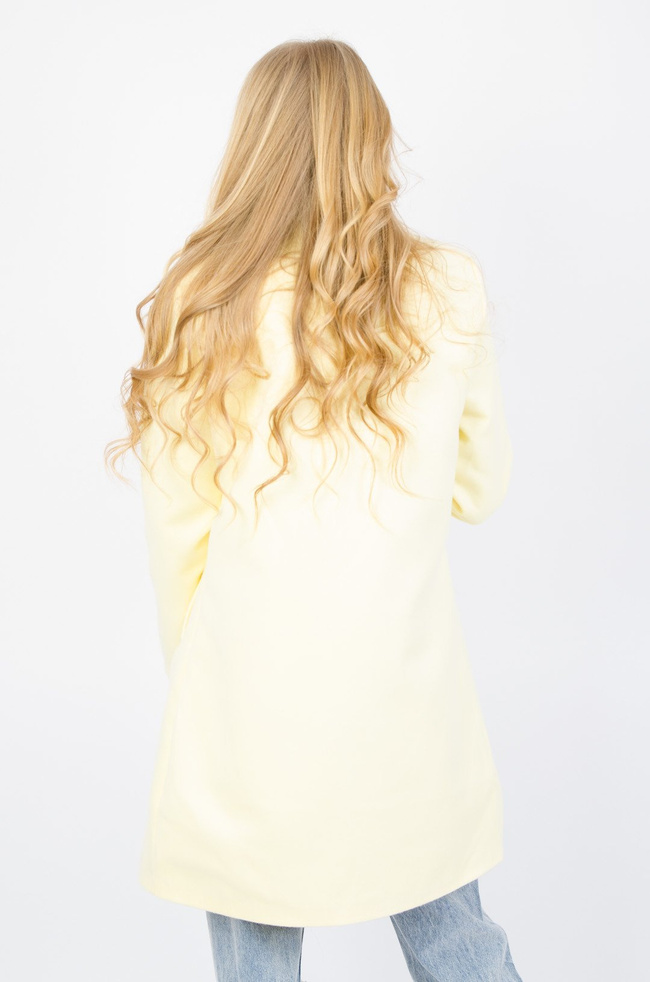 WIOSENNY PŁASZCZ W PASTELOWYM ODCIENIU - ZÓŁTY