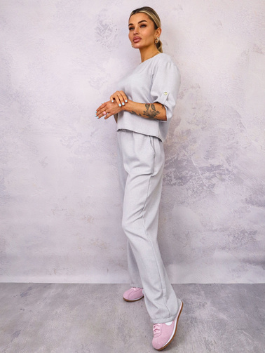 KOMPLET MATERIAŁOWY BLUZKA+ SPODNIE- SZARY