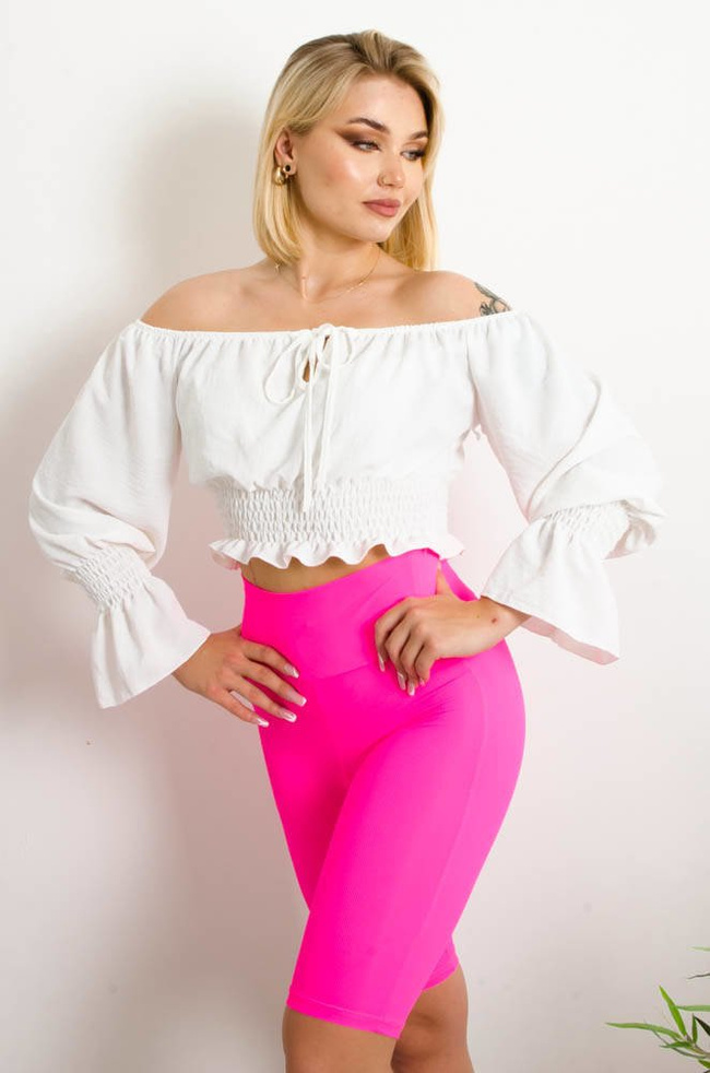 RÓŻOWE NEONOWE SZORTY KOLARKI BIKER