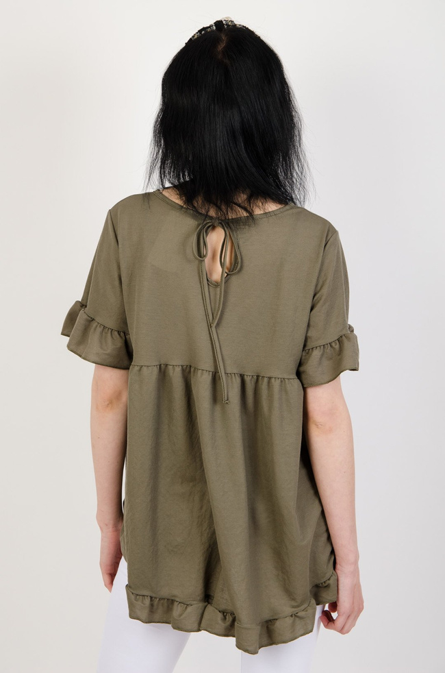 Zielona bluzka z rozkloszowanym dołem