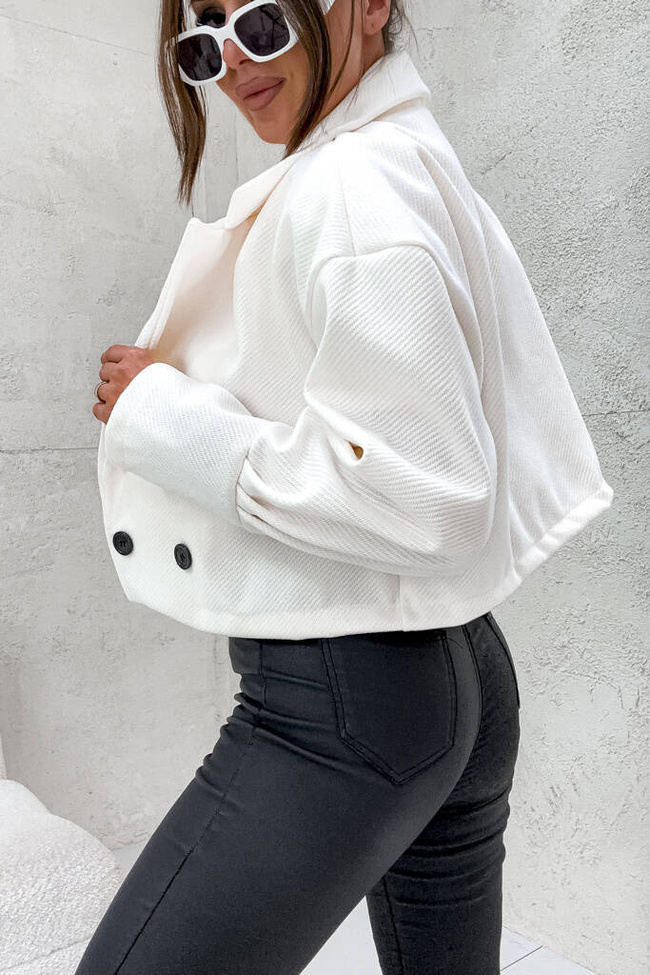 KURTKA DWURZĘDOWA O FASONIE MARYNARKI- EKRI