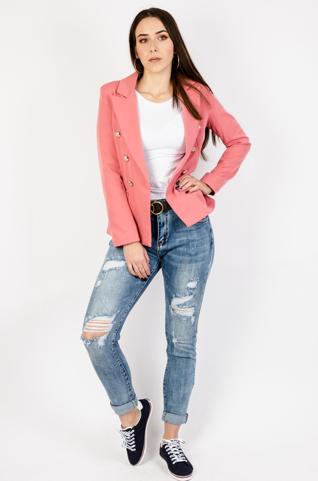 JASNE SPODNIE JEANSOWE Z PRZETARCIAMI - WYSOKI STAN