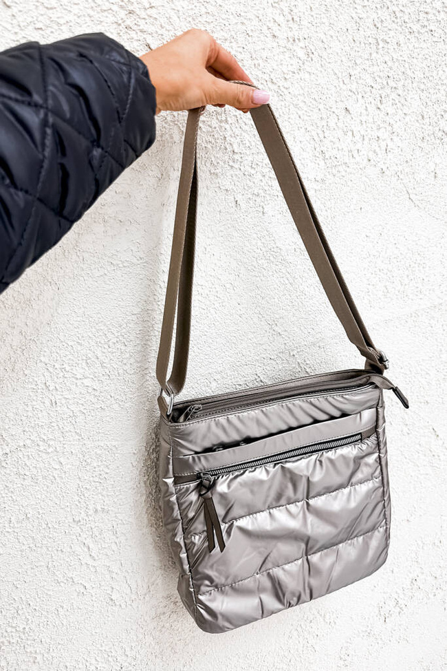 TORBA PIKOWANA Z OZDOBNYM ZAMKIEM- ZŁOTA