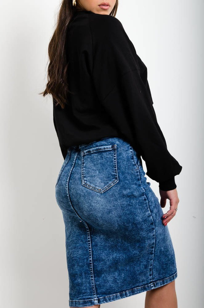 JEANSOWA OŁÓWKOWA SPÓDNICA ZAPINANA NA GUZIKI