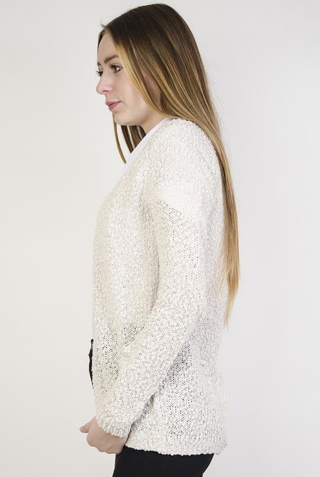 Jasnoszary sweterek narzutka