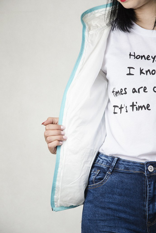 Kurtka pikowana biało-zielona