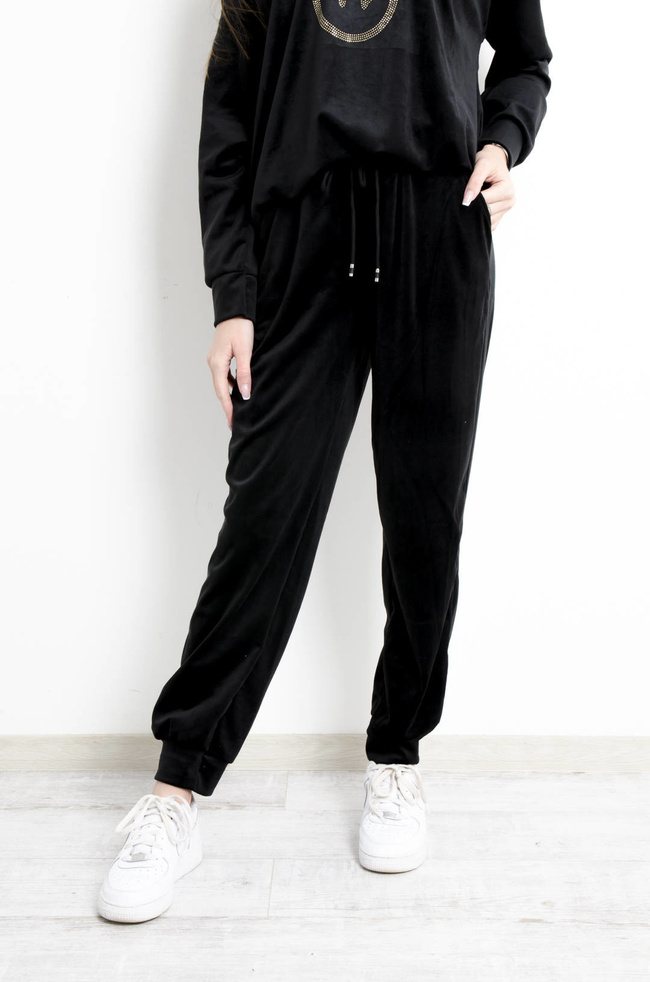 KOMPLET DRESOWY WELUROWY CZARNY