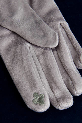 RĘKAWICZKI Z OZDOBNYM ŁANCUSZKIEM- SZARE