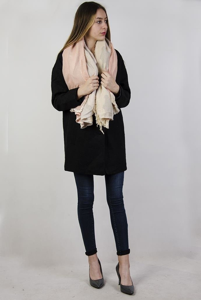 Szal jasnoróżowy/moro z gwiazdą