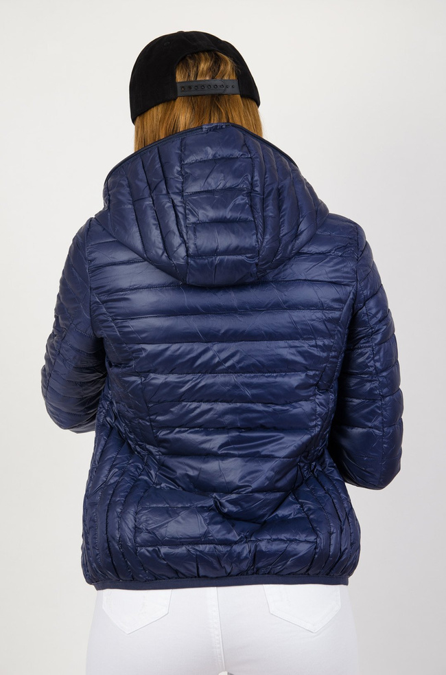Granatowa dwustronna pikowana kurtka