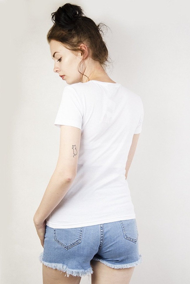 Biała bluzka ze szkicem Mickey Mouse