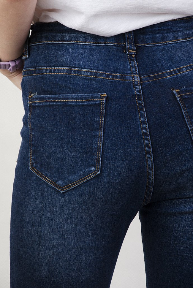 (Rozmiary L-XXXXL) Spodnie jeansowe z wysokim stanem