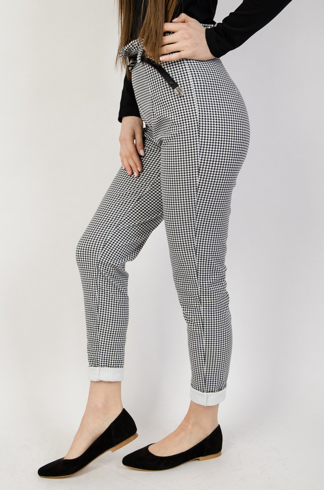 Eleganckie spodnie w pepitkę
