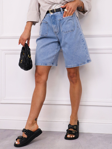 SZORTY JEANSOWE BERMUDY Z KIESZENIAMI Z PRZODU