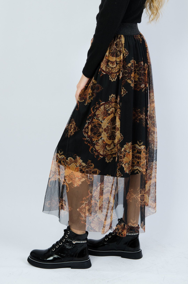 Spódnica tiulowa w złote wzory 