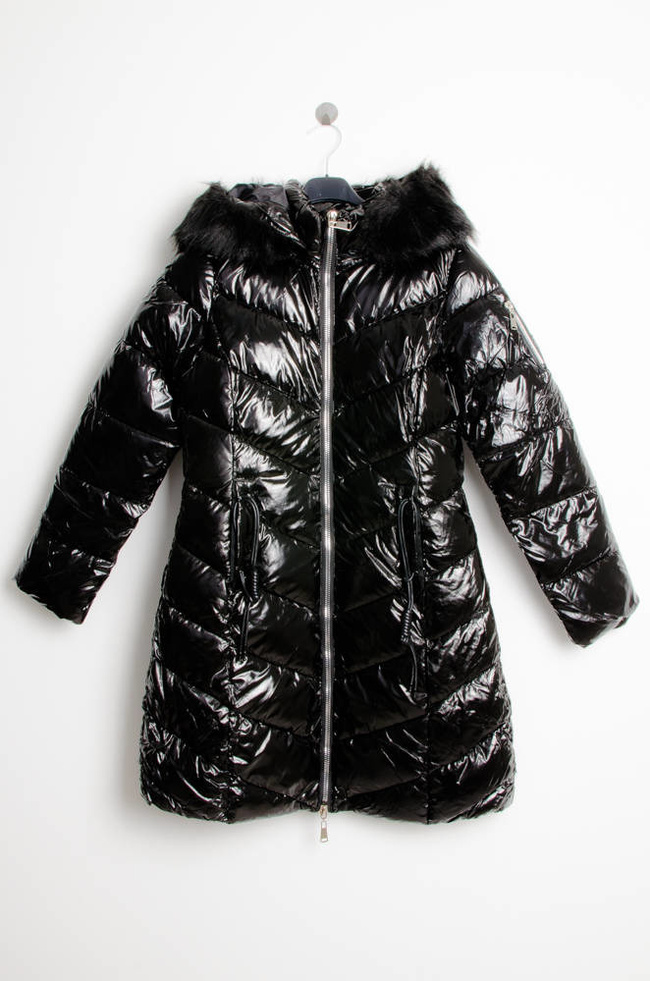 DŁUGA WINYLOWA KURTKA ZIMOWA
