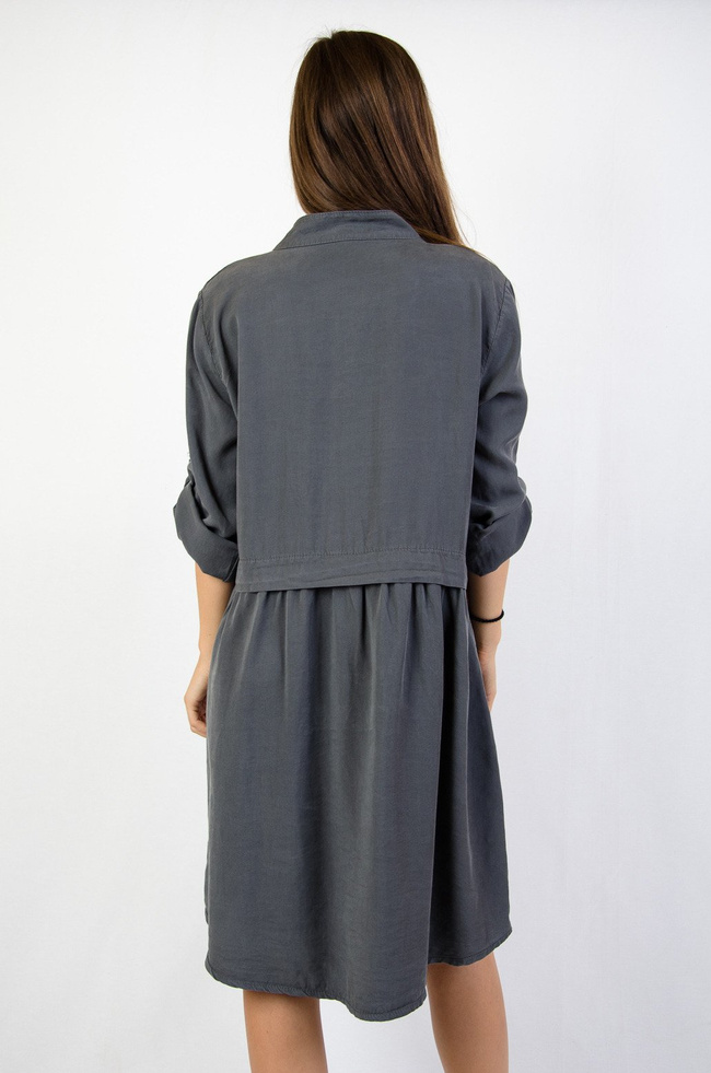 Grafitowa dwuwarstwowa sukienka oversize 