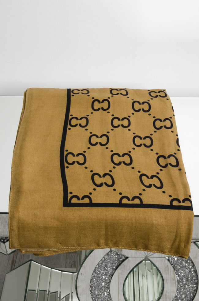 BRĄZOWY WZORZYSTY SZAL CC