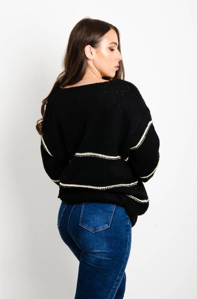 CZARNO-ZŁOTY SWETER KARDIGAN