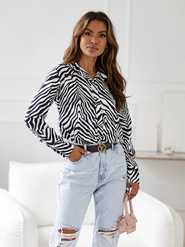 KOSZULA W ZWIERZĘCY WZÓR- ZEBRA