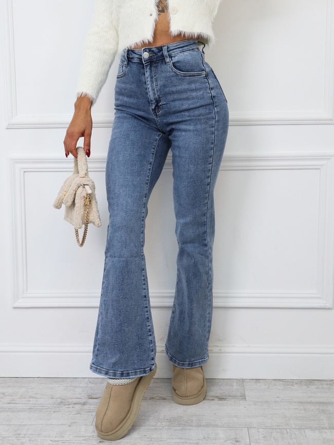 SPODNIE JEANSOWE FLARE DZWONY- JANSY JEANS
