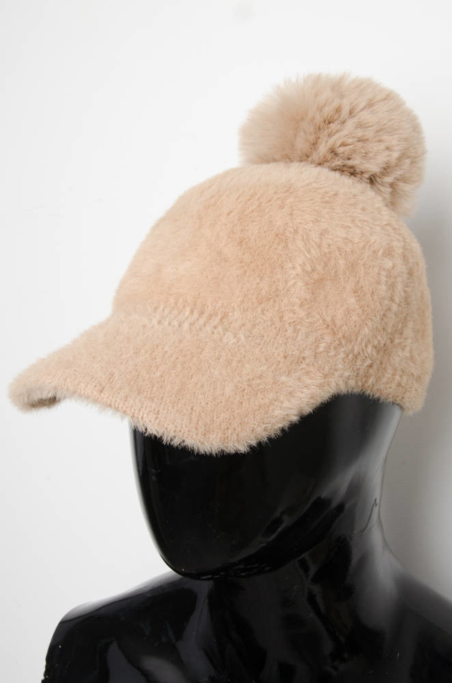  CZAPKA  ALPAKA Z POMPONEM- CAMEL