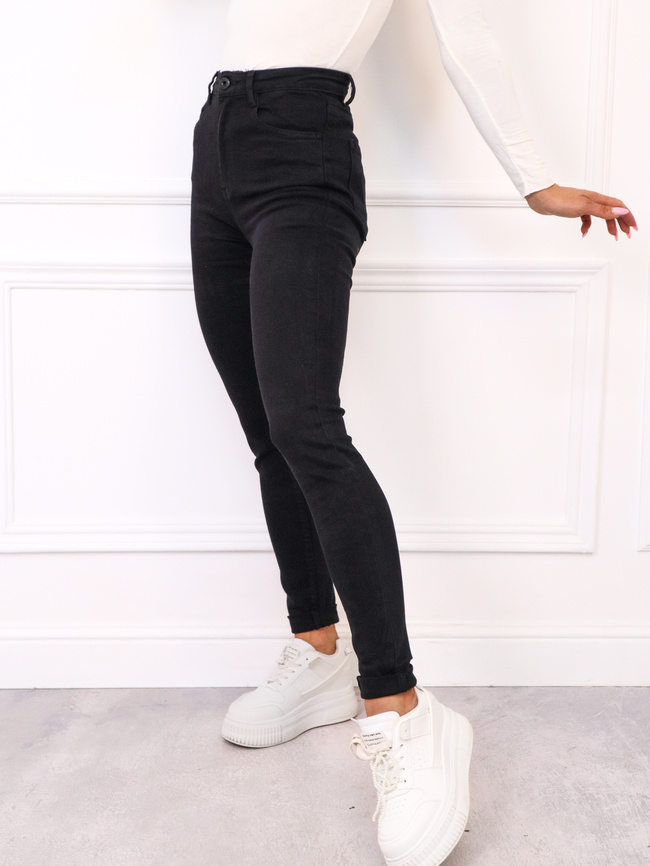 SPODNIE JEANSOWE SKINNY DLA WYSOKICH- CZARNE