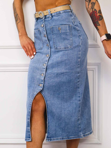 JEANSOWA SPÓDNICA MIDI ZAPINANA NA GUZIKI