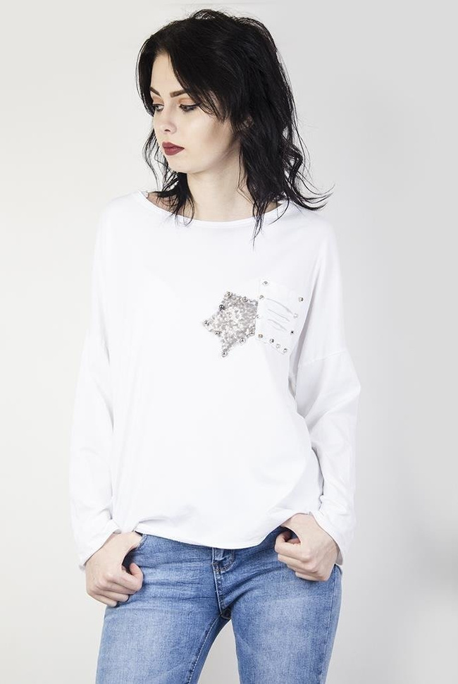 Biała bluzka z gwiazdą