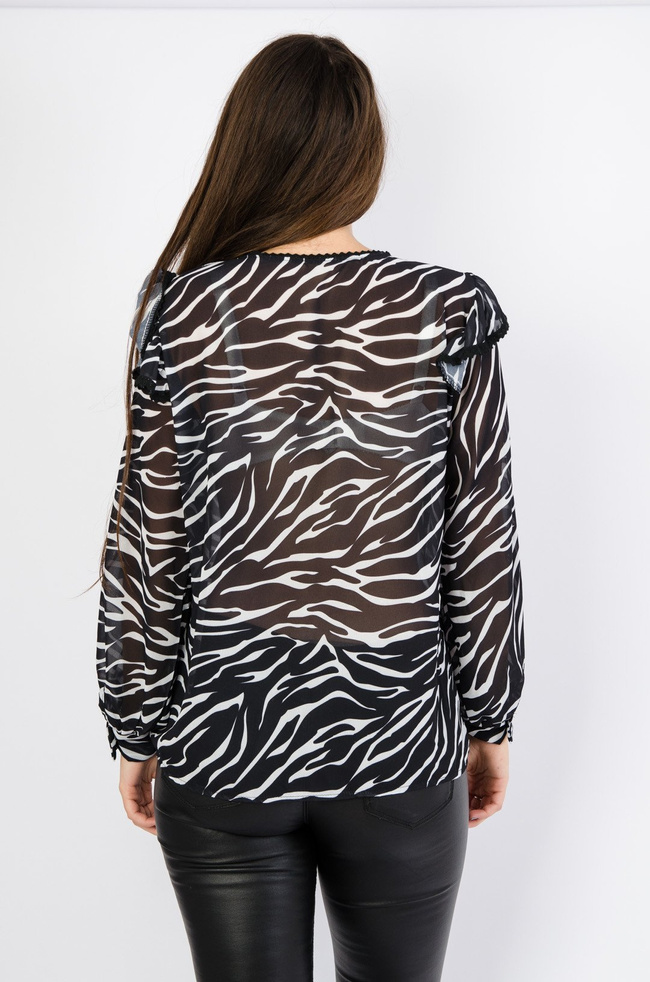 CZARNA BLUZKA -WZÓR ZEBRA 