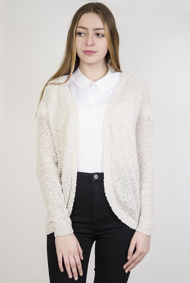 Jasnoszary sweterek narzutka