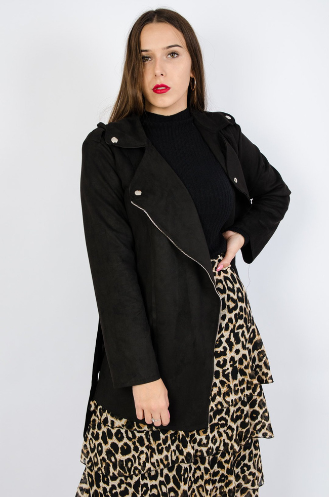 Płaszcz z imitacji zamszu