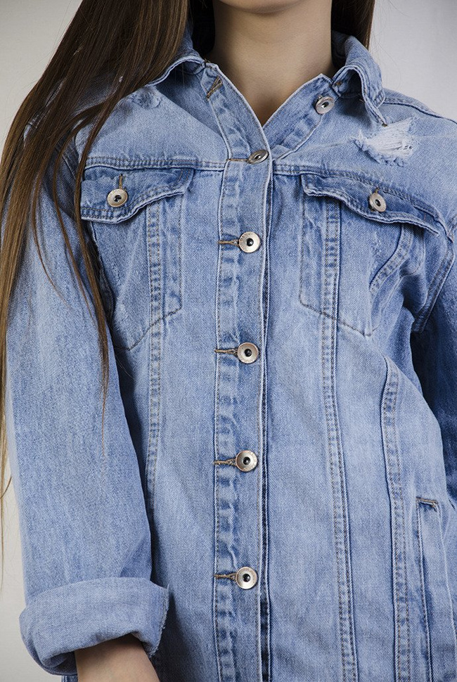 Kurtka jeansowa długa jasna