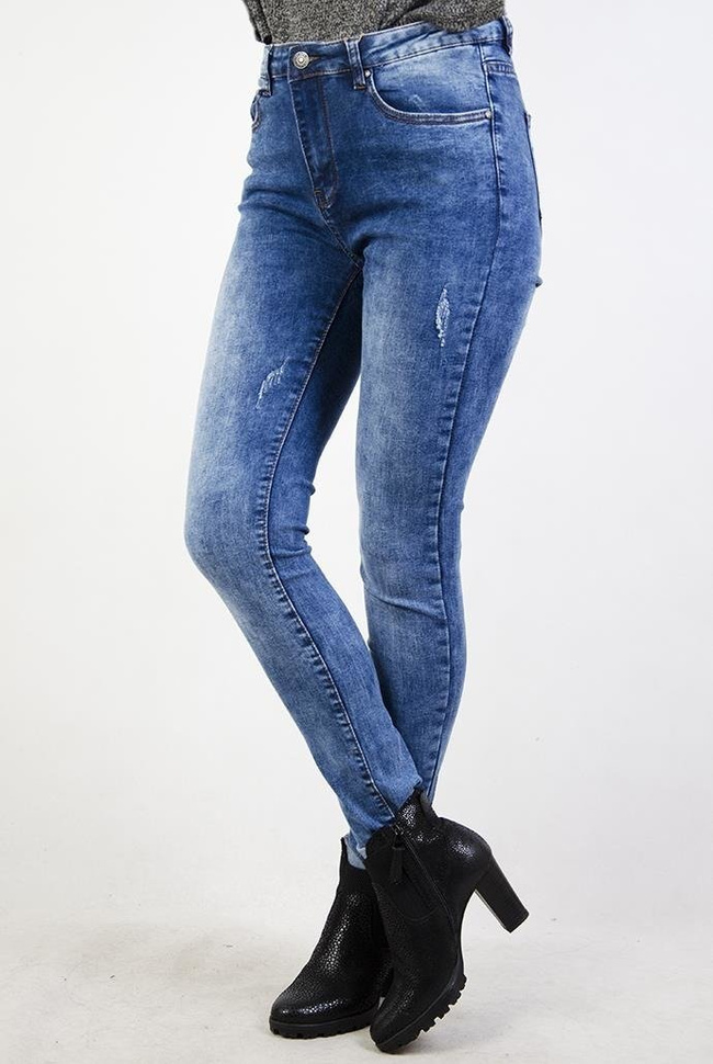 (DUŻE ROZMIARY) Spodnie jeansowe rurki przylegające