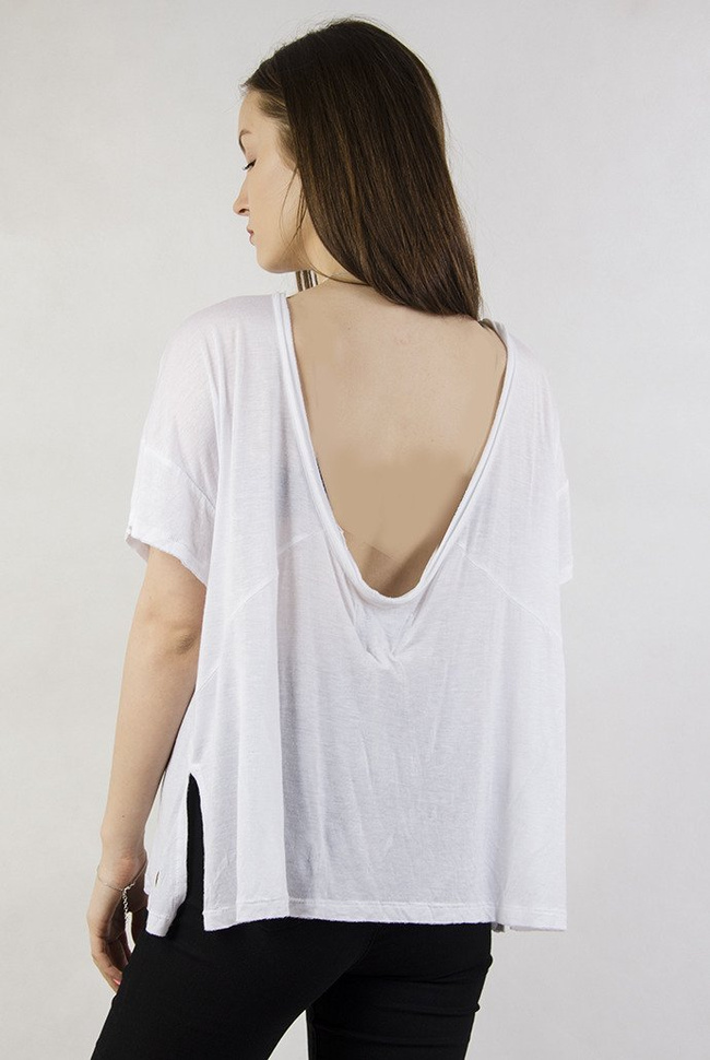 Biała, luźna bluzka