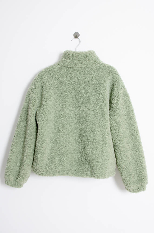 ZIELONA KURTKA Z FUTERKA ZE STÓJKĄ