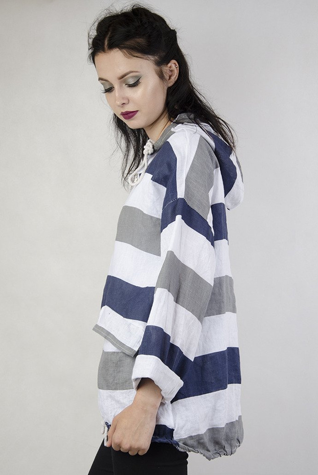 Narzutka w paski z zamkiem