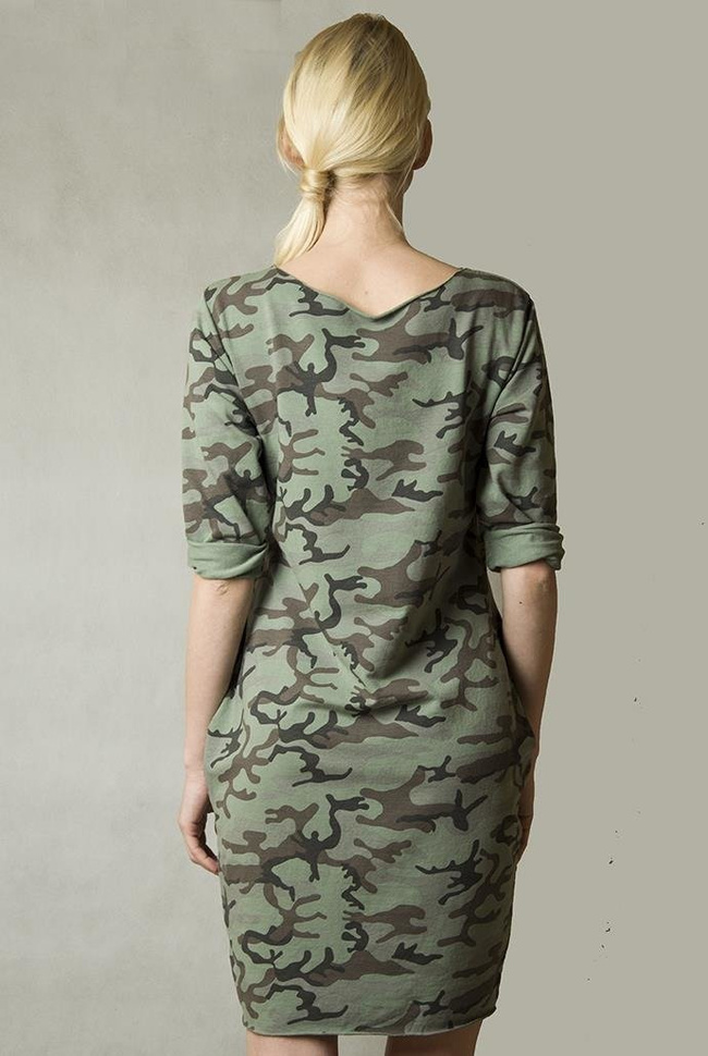 Zielona tunika moro z kieszeniami po bokach