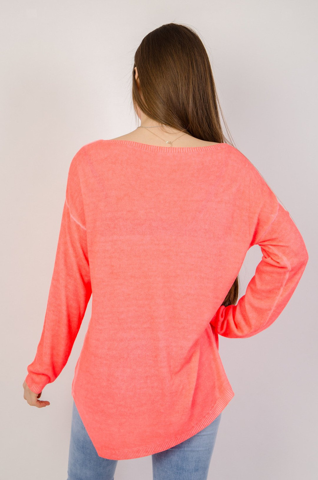 Neonowy asymetryczny sweter