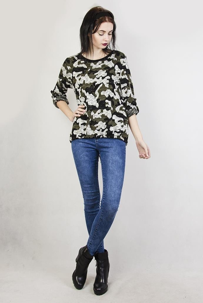 Bluzka moro z wiązaniem z tyłu