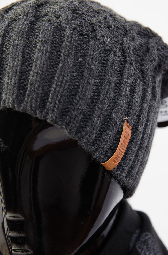 SZARA ZIMOWA CZAPKA SMERFETKA 