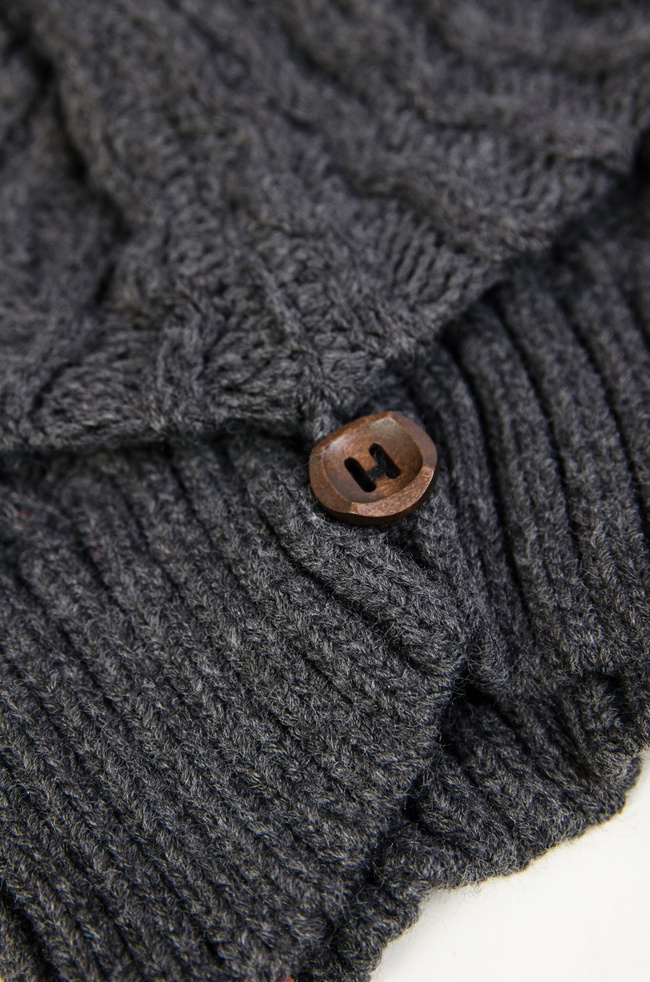 SZARA ZIMOWA CZAPKA SMERFETKA 