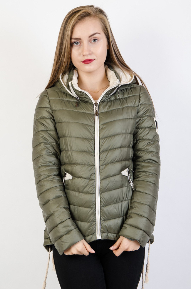 Khaki kurtka pikowana