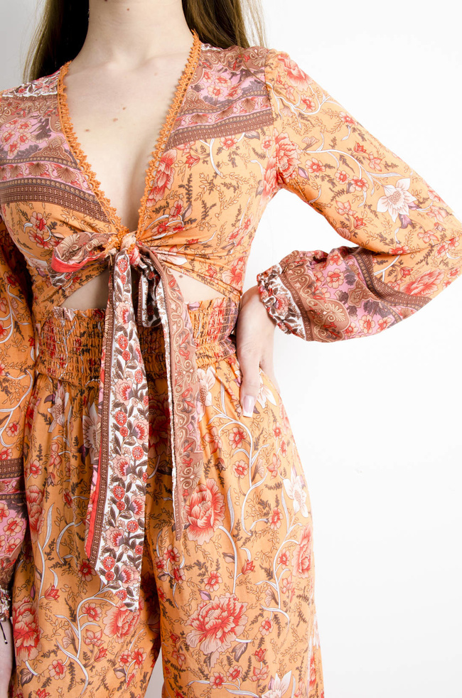 KOMPLET W KWIATY - POMARAŃCZOWY 