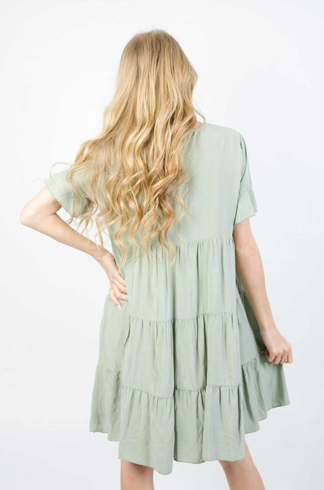 ZIELONA WARSTWOWA SUKIENKA