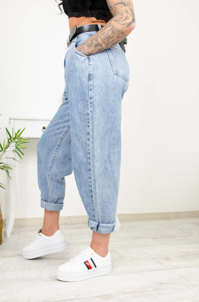 SPODNIE JEANSOWE TYPU SLOUCHY Z WYSOKIM STANEM 
